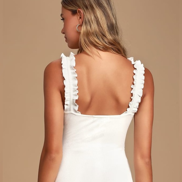 Ivory Ribbed Bodysuit - Picture 2 of 5